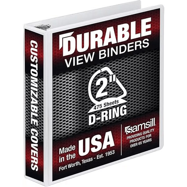 2 Inch Binder Durable View D-Ring White